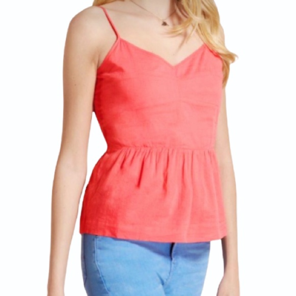Jack Wills Coral Peachy Peplum Cami Size 4